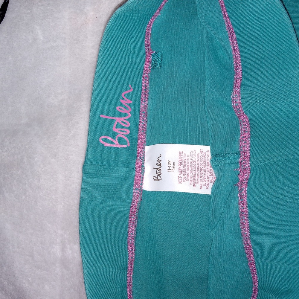 Boden Turquoise cropped Leggings with Pink Stitching 11-12 years - Picture 4 of 6